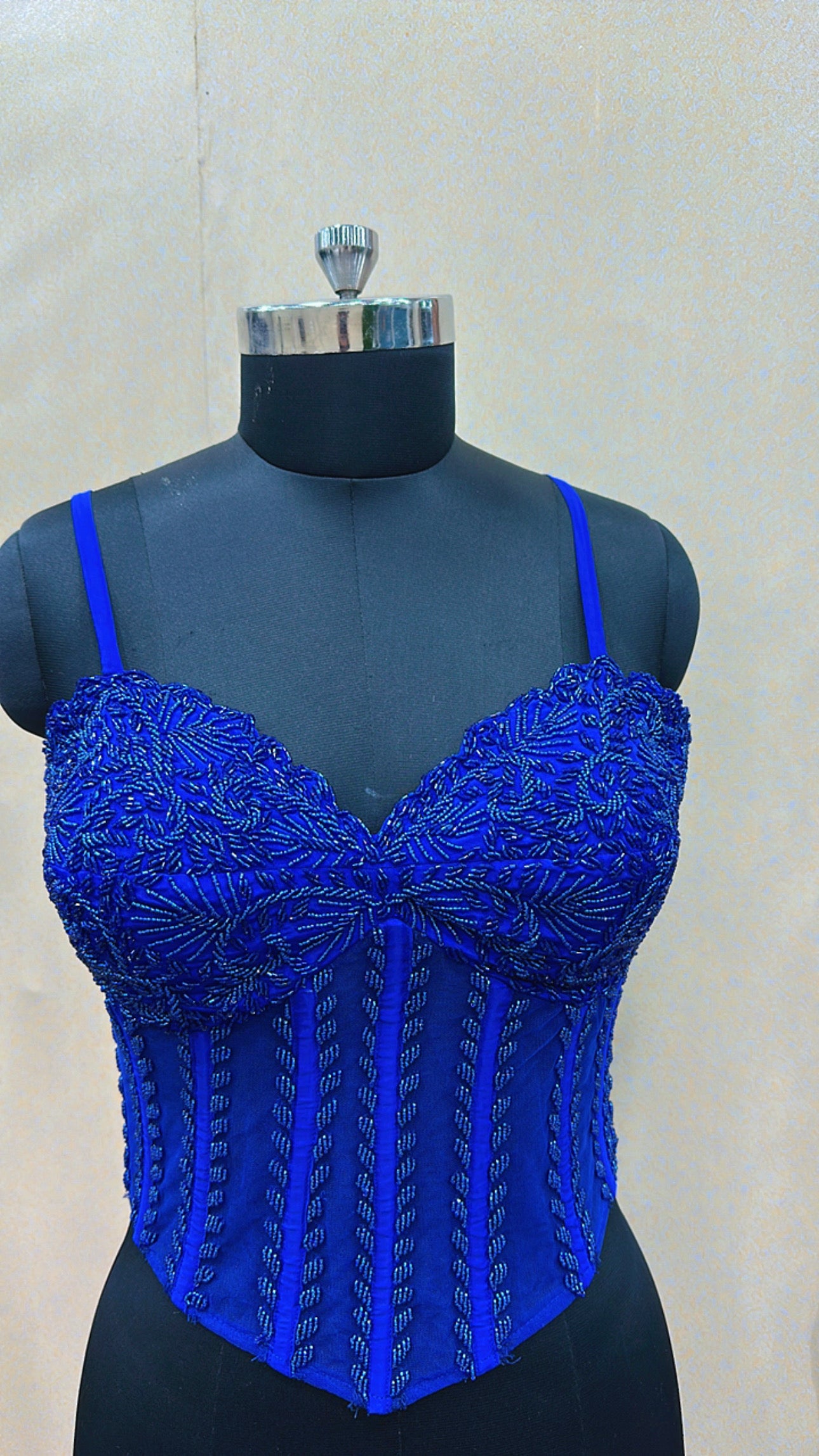 Royal Blue Corset Saree