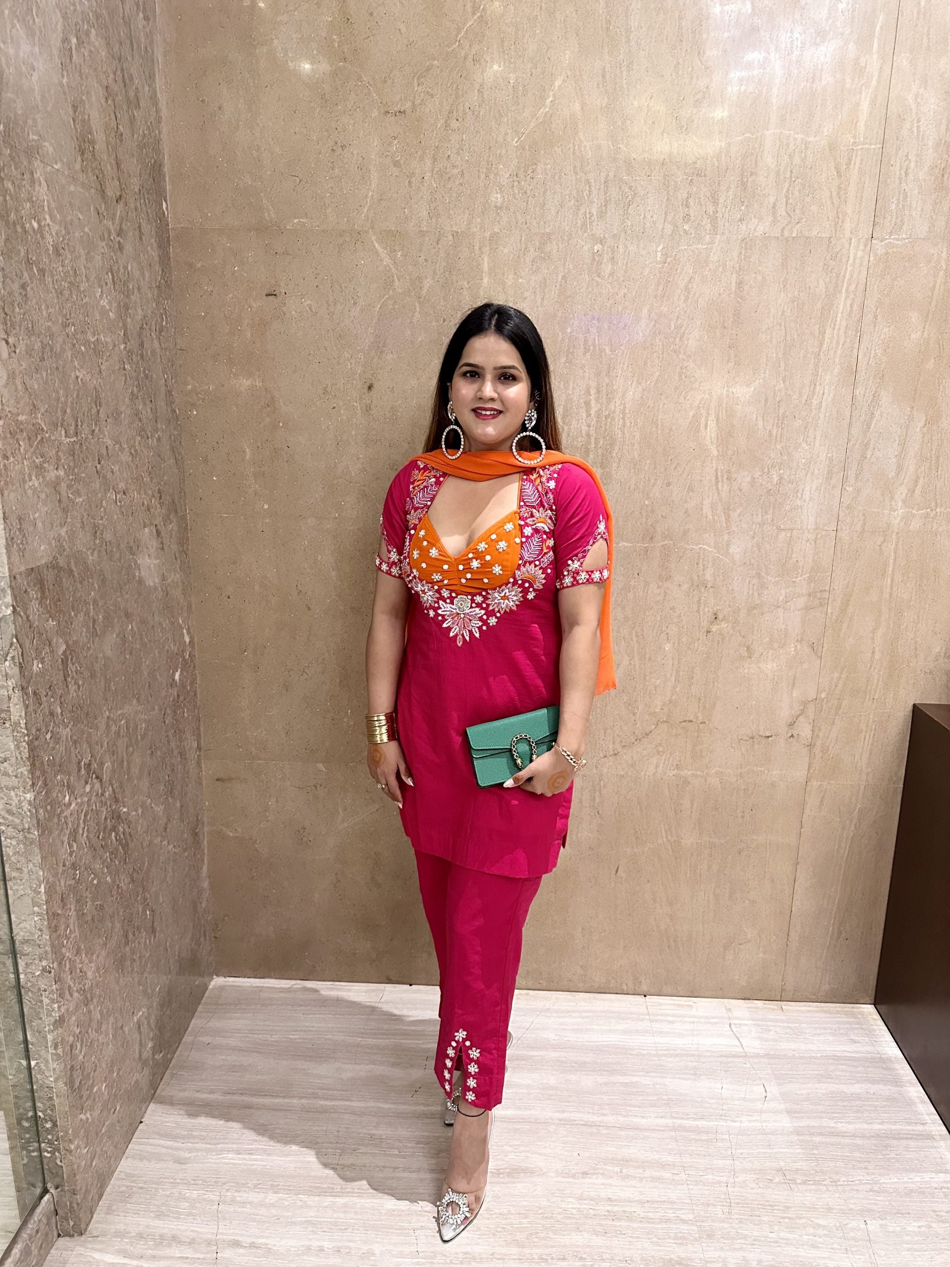 Pink and Orange Suit Set