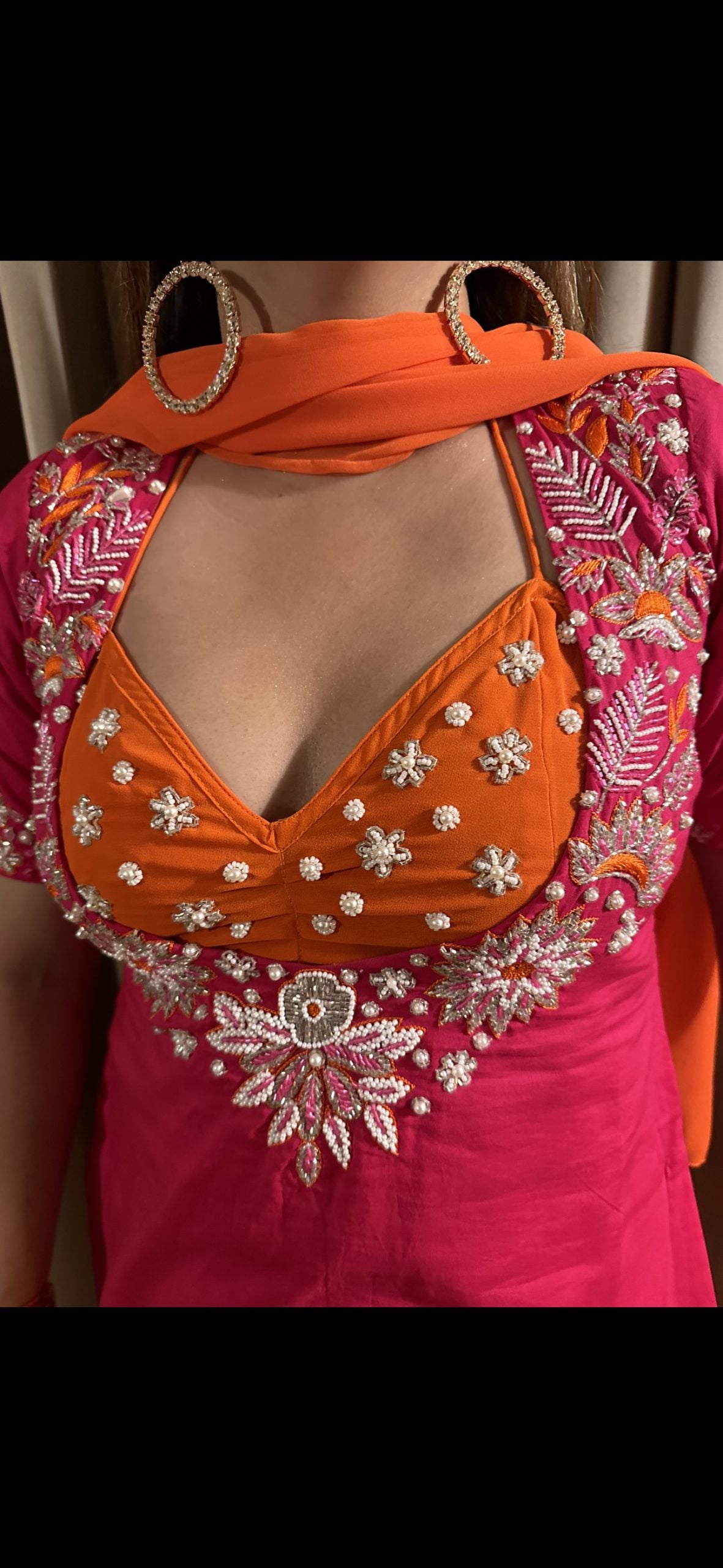 Pink and Orange Suit Set