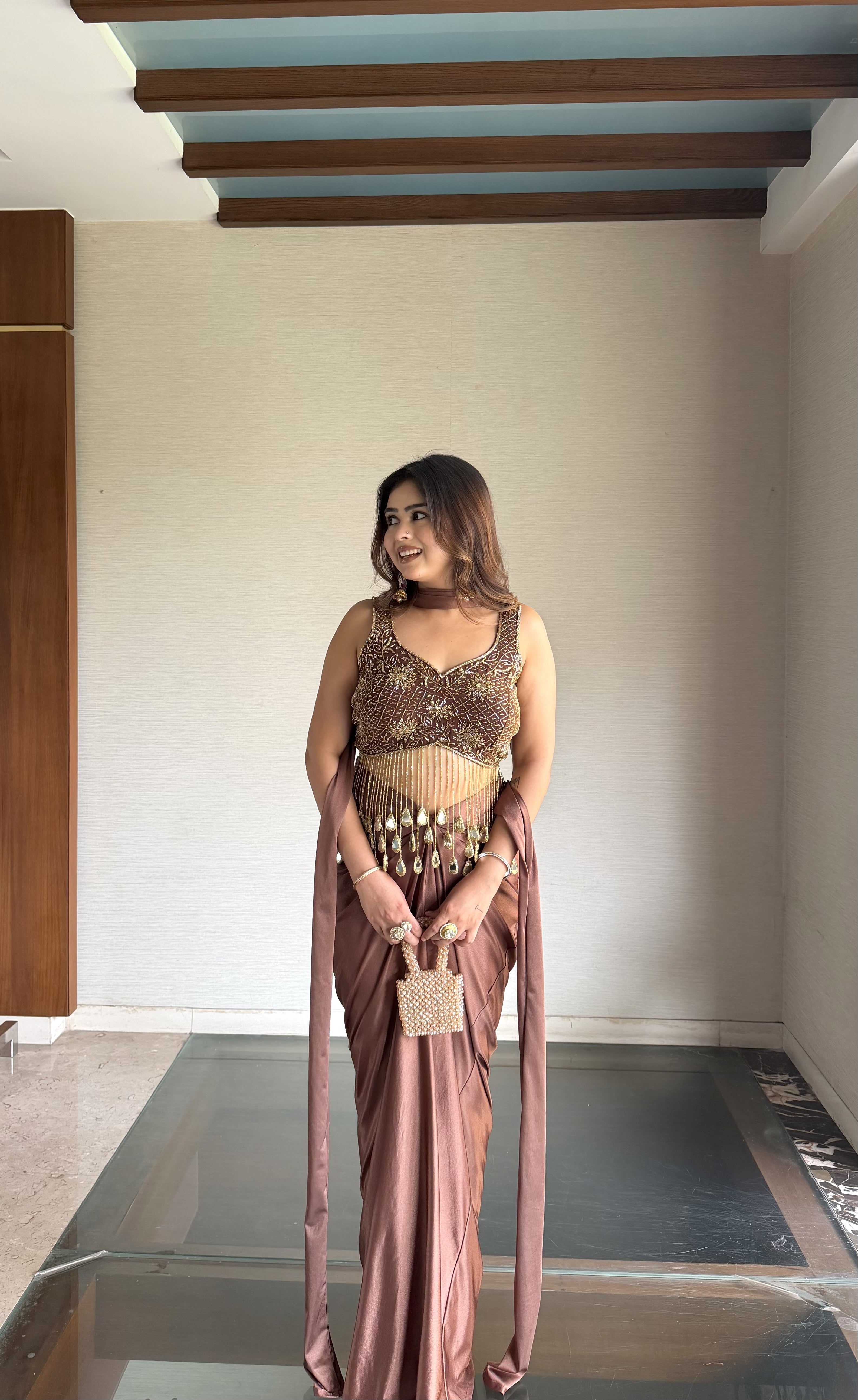 High-Low Tassel Skirt set