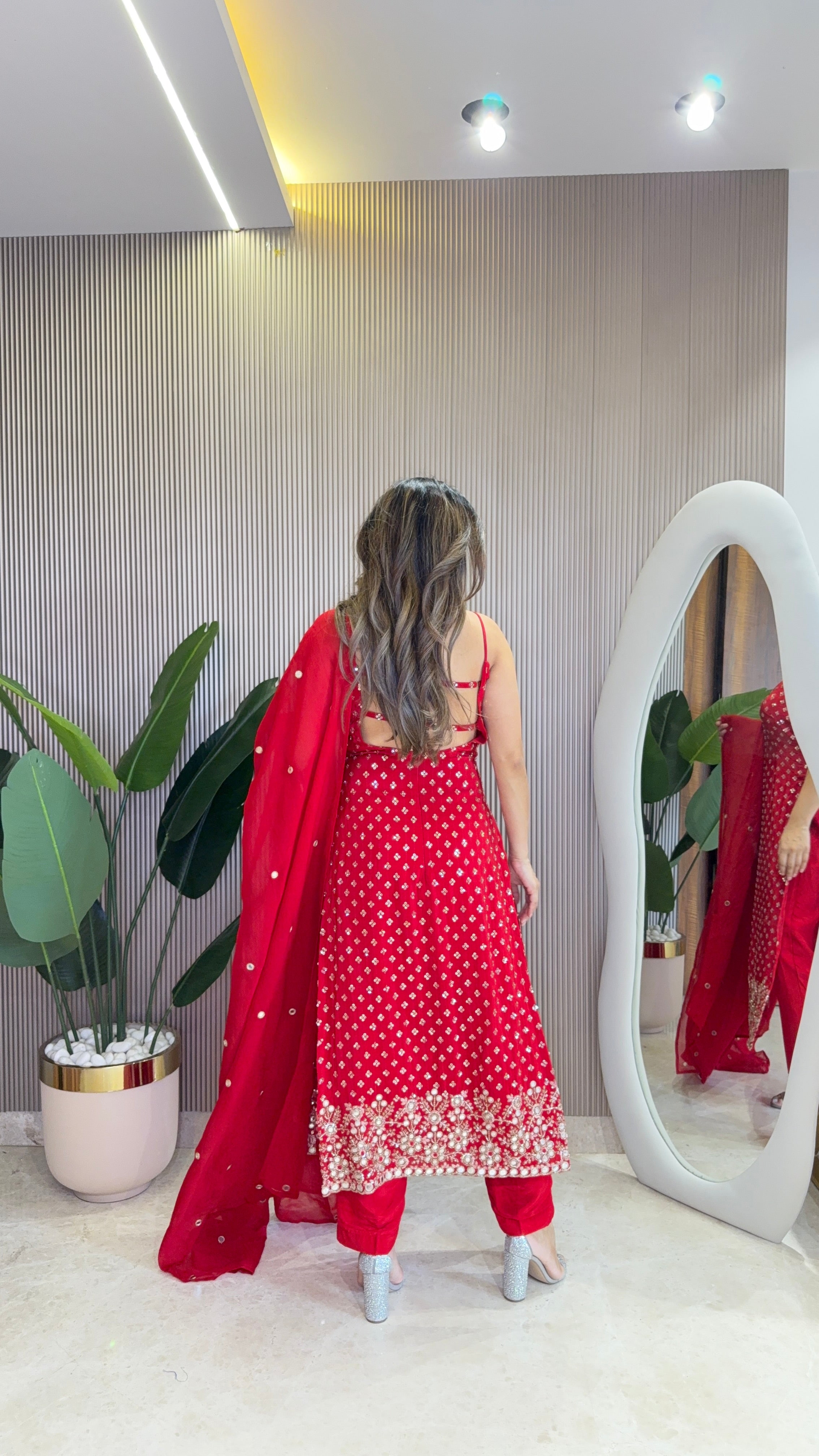 Backless Karwa Suit