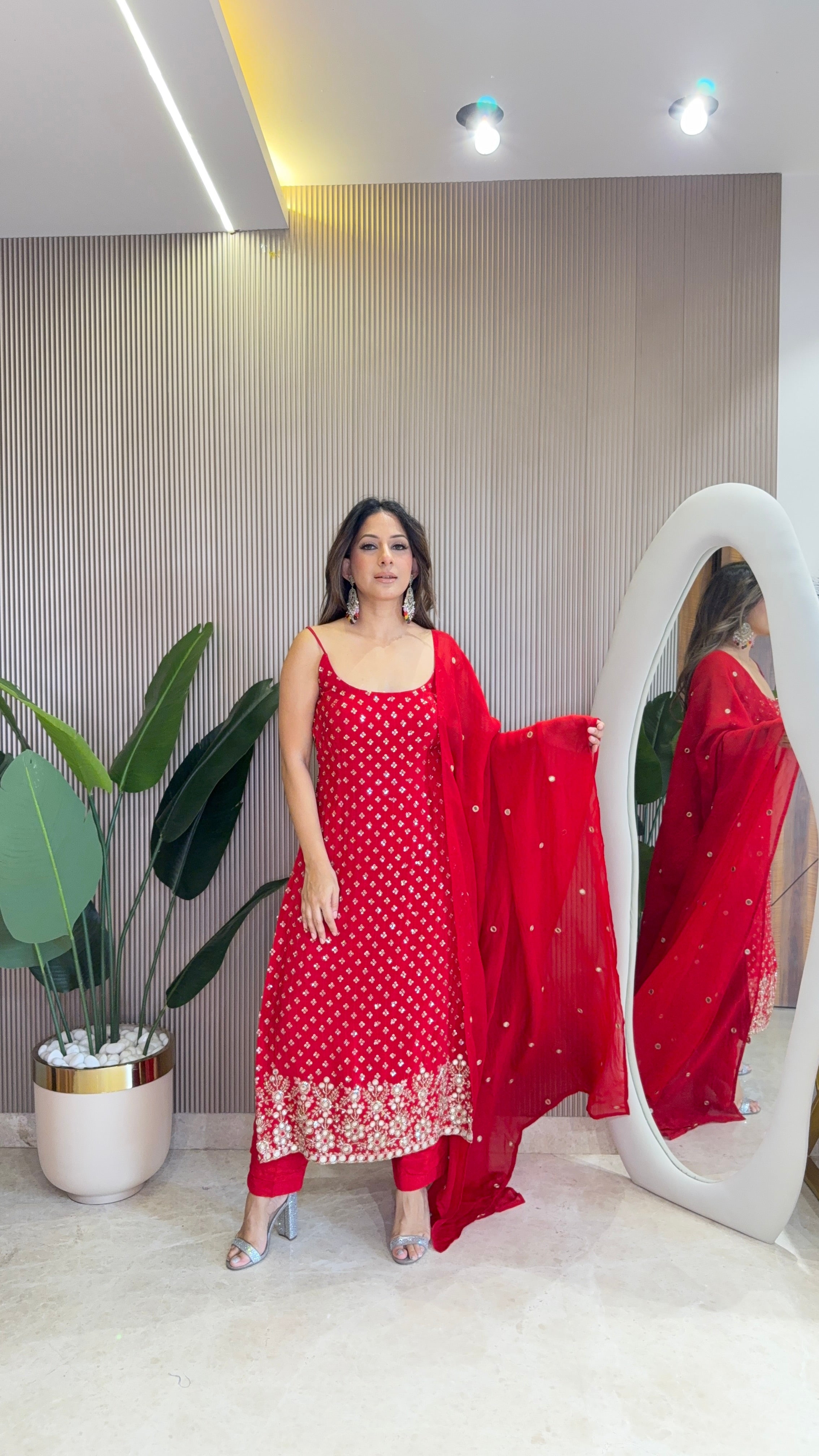 Backless Karwa Suit