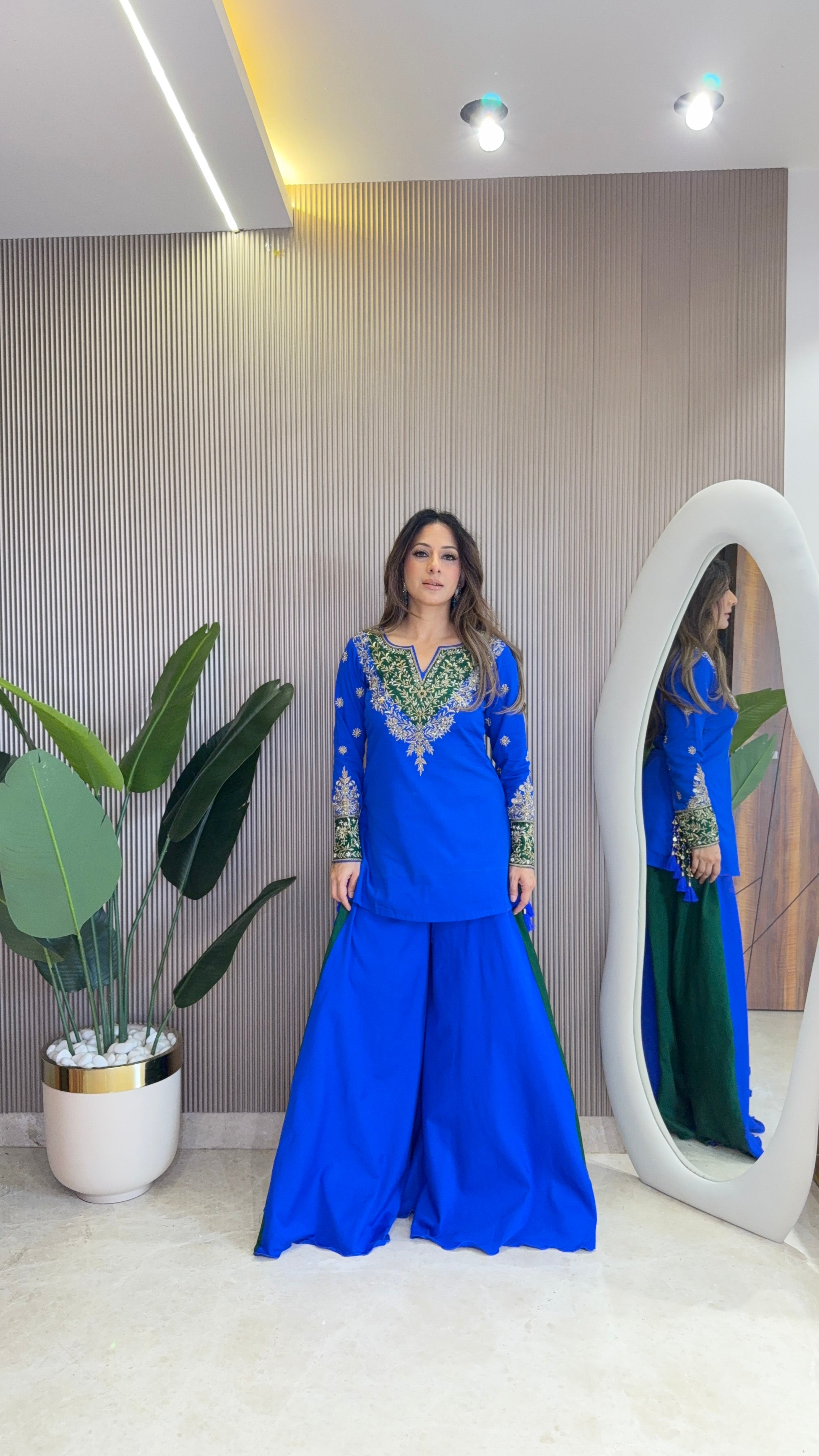Blue and Green Suit Set