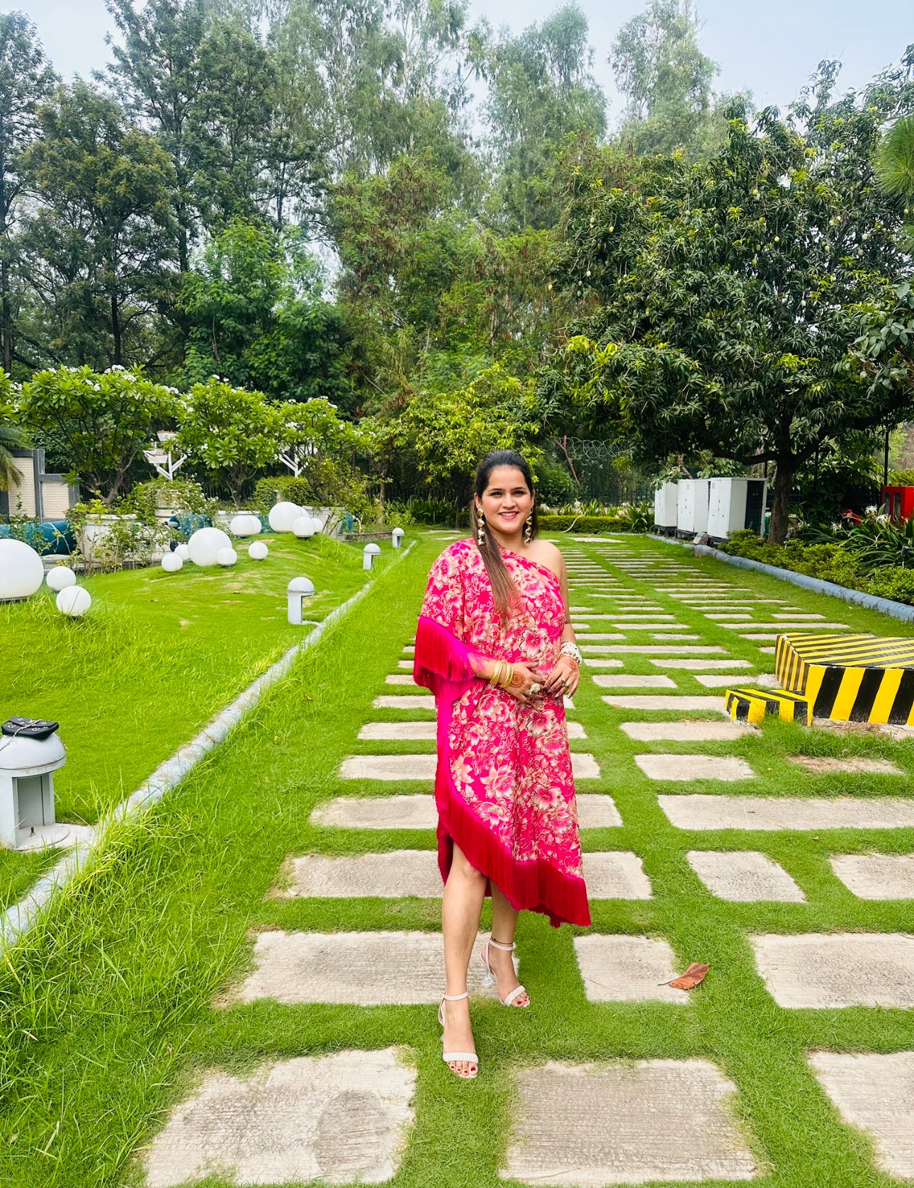 Pink One Shoulder Dress
