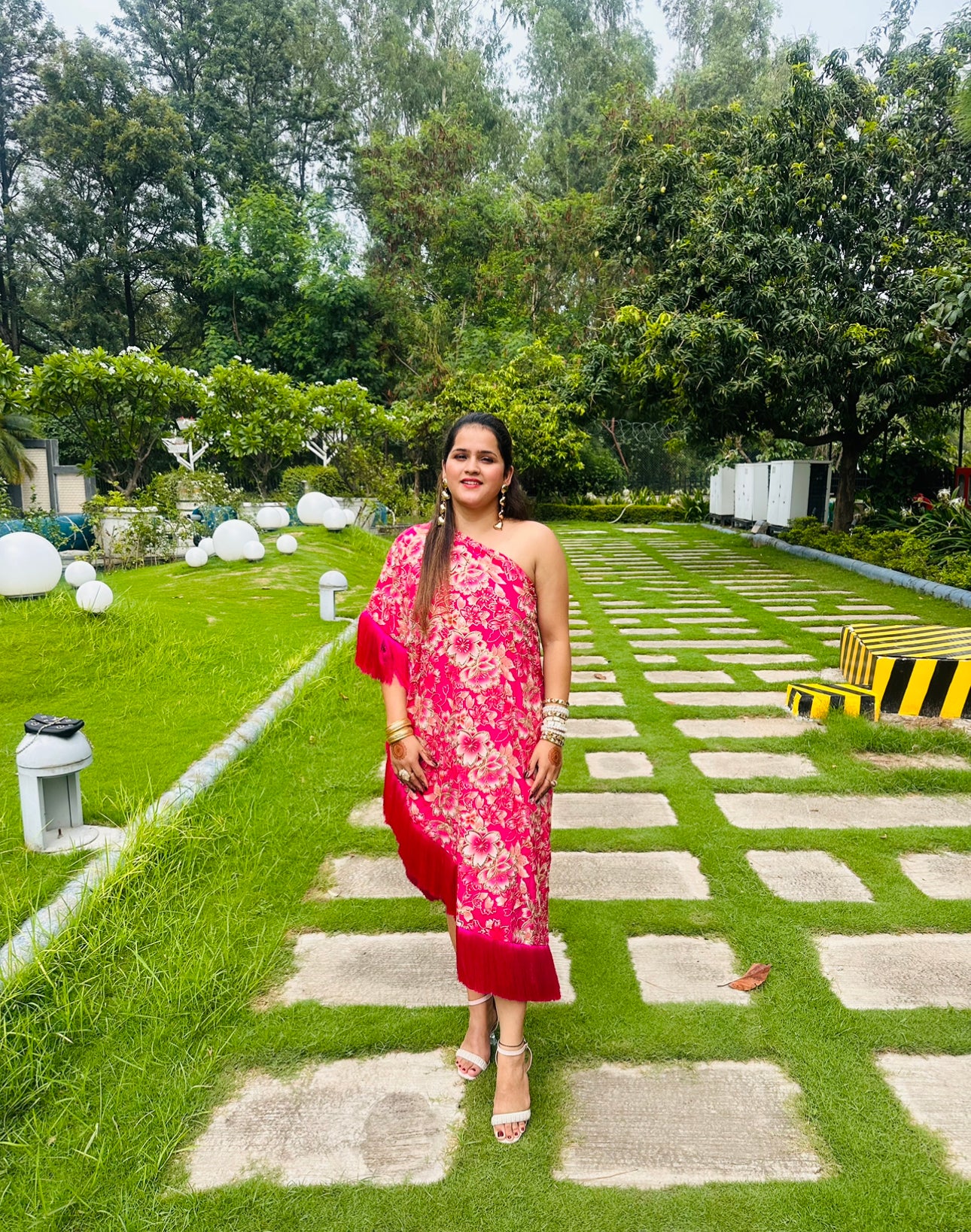 Pink One Shoulder Dress