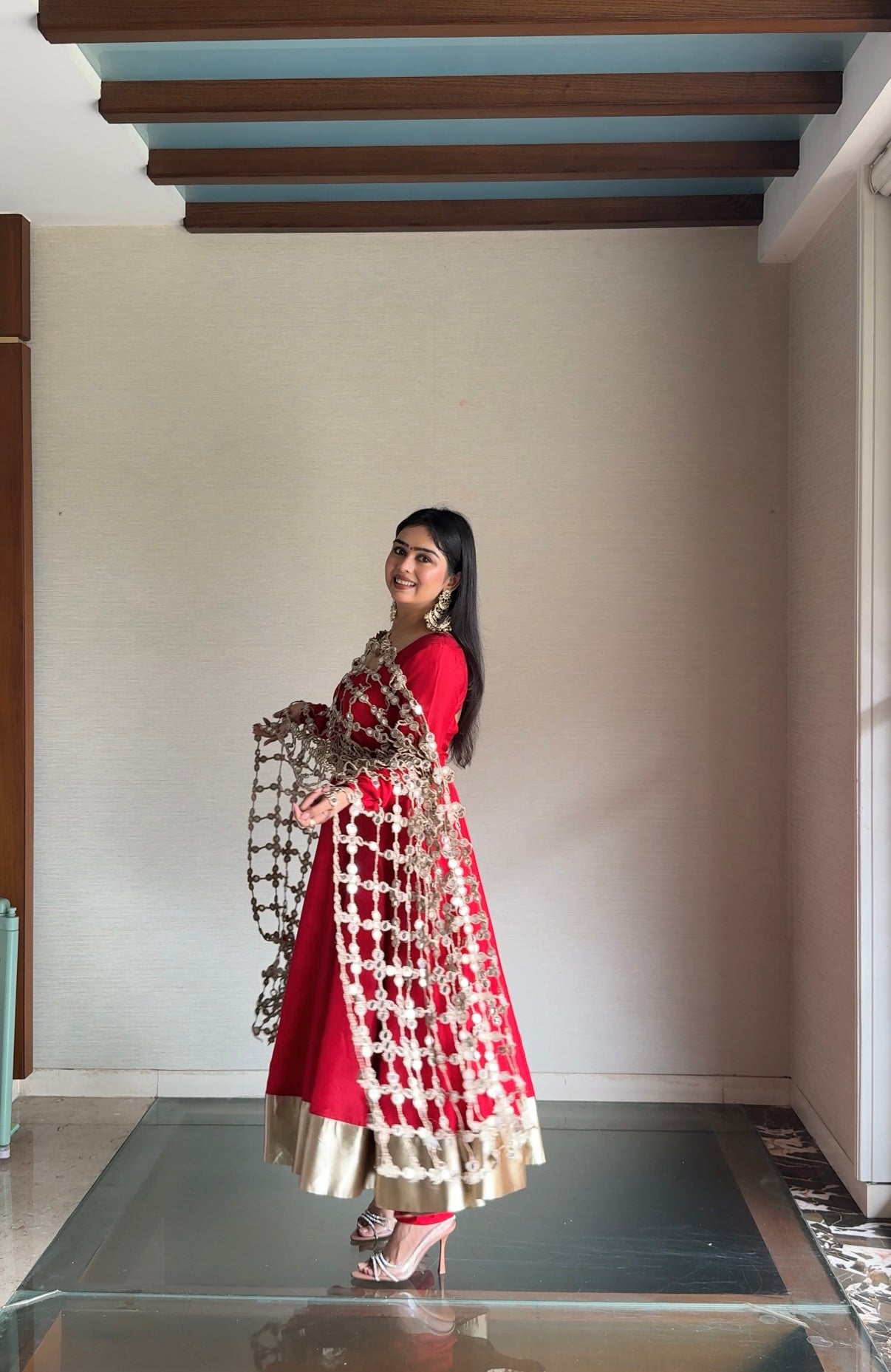 Anarkali with Seeshmahal Dupatta