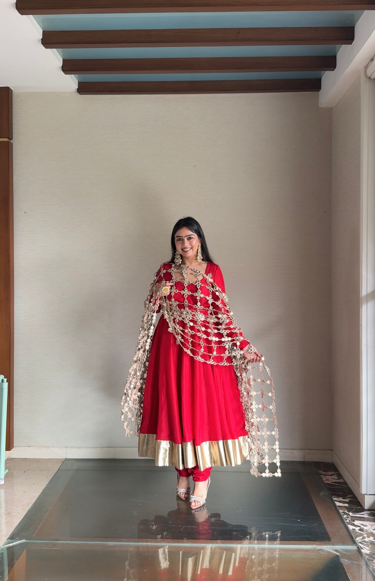 Anarkali with Seeshmahal Dupatta
