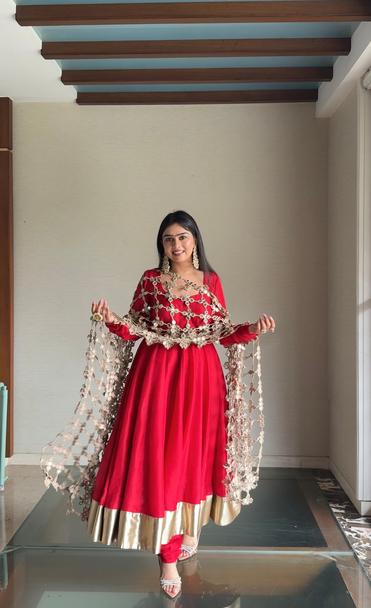 Anarkali with Seeshmahal Dupatta