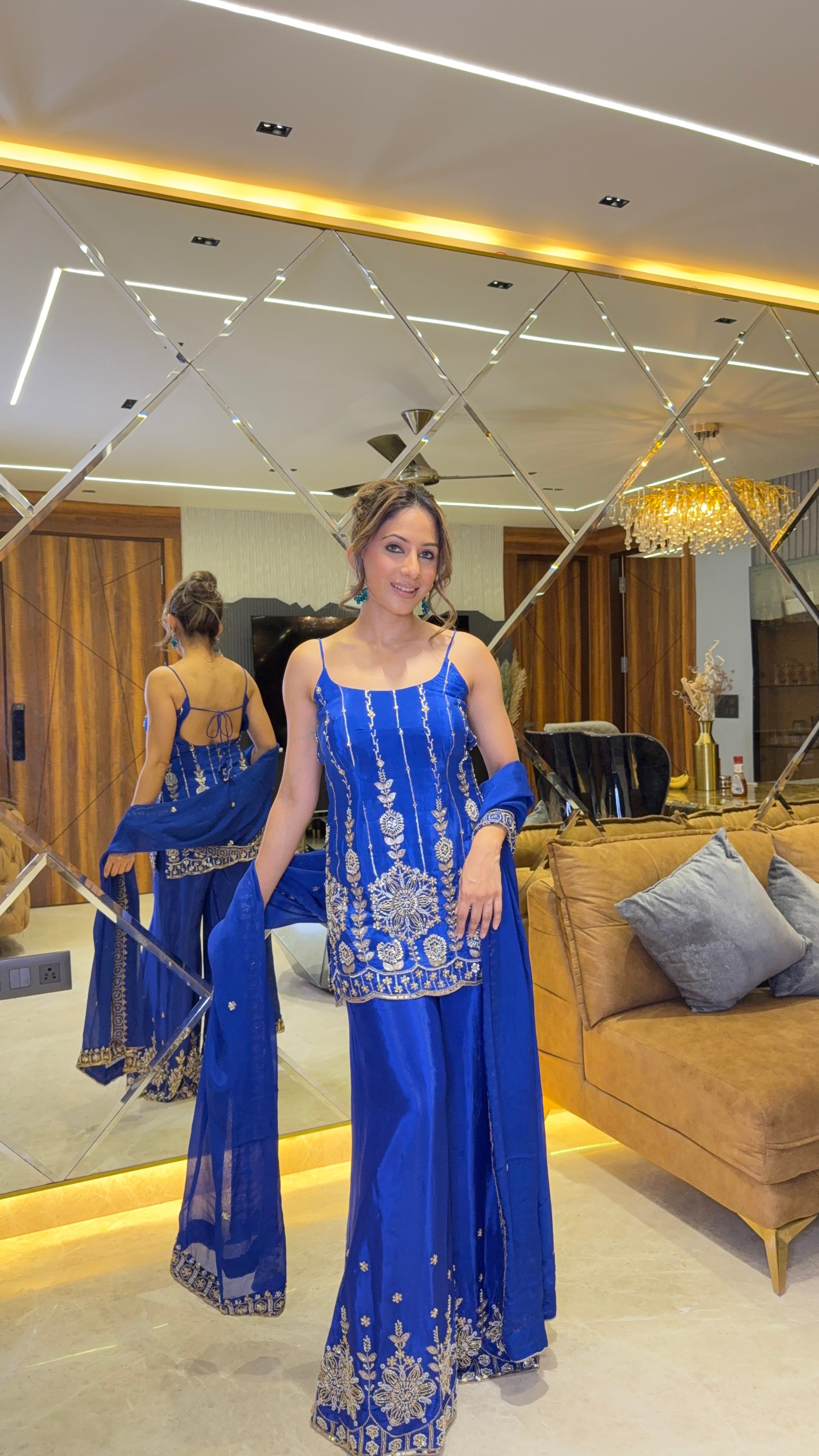 Royal Blue Plazzo Set