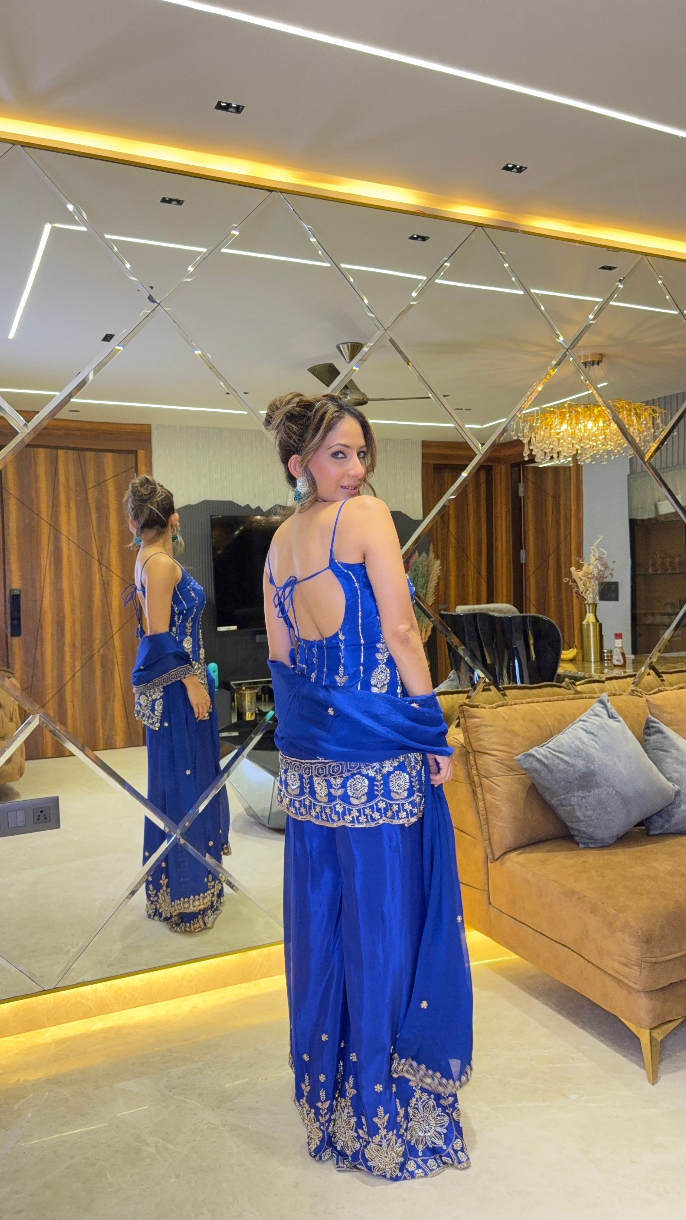 Royal Blue Plazzo Set