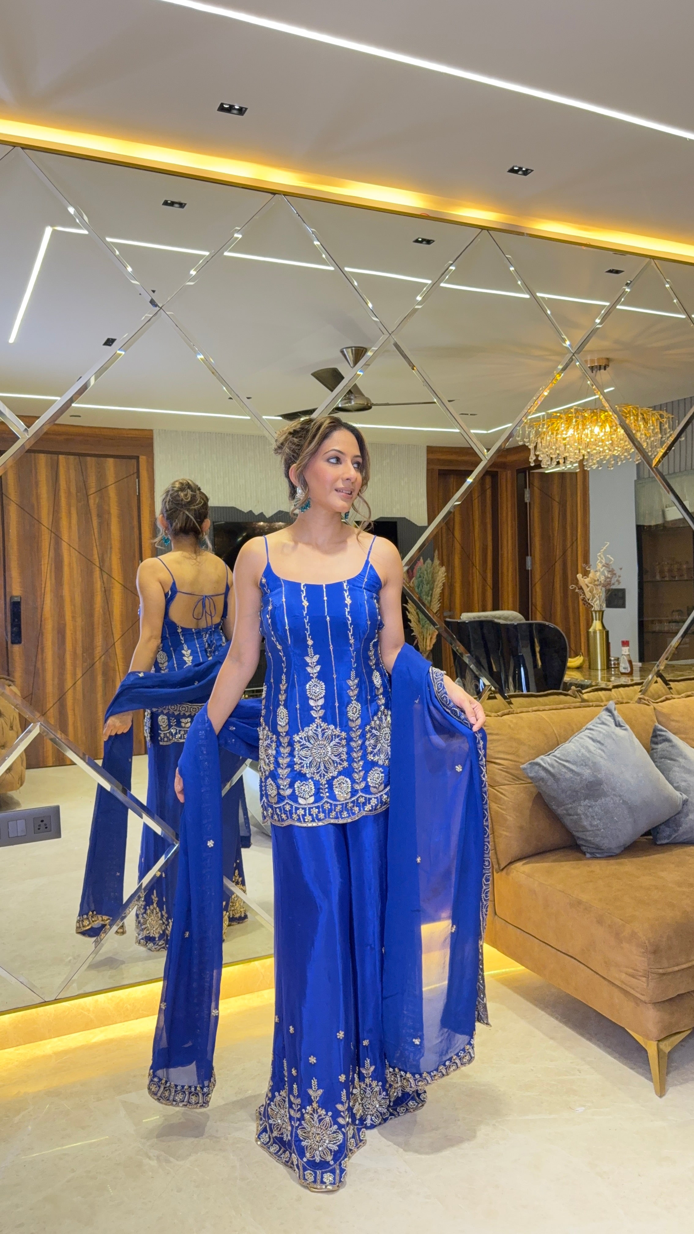 Royal Blue Plazzo Set