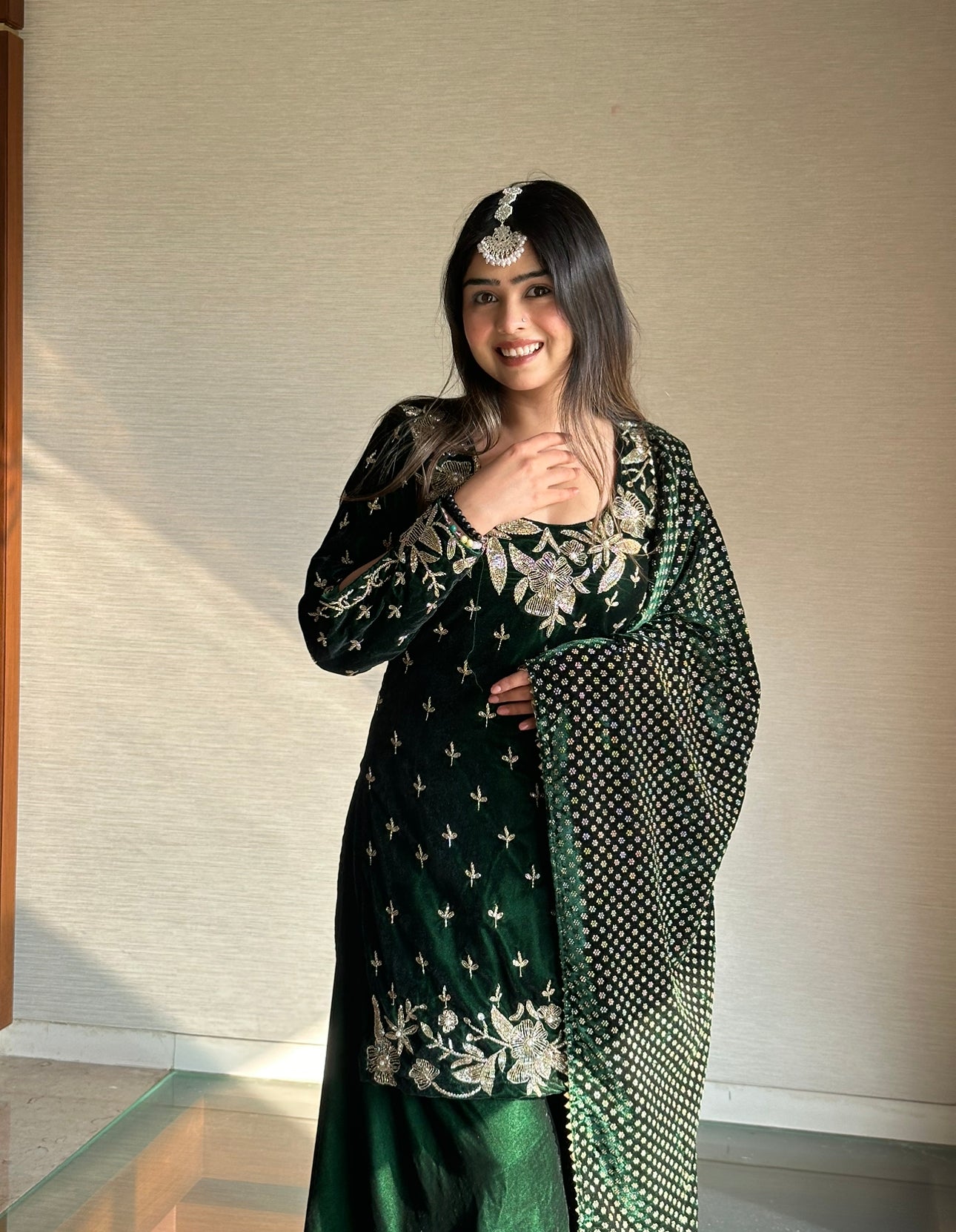 Green Gharara Set