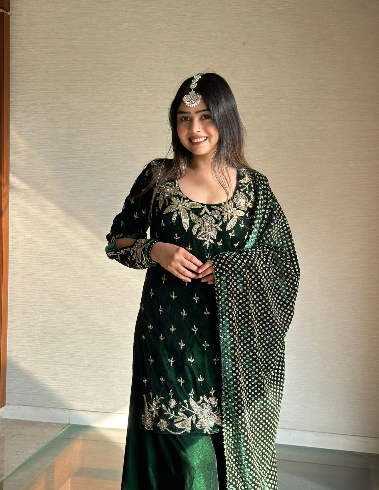 Green Gharara Set