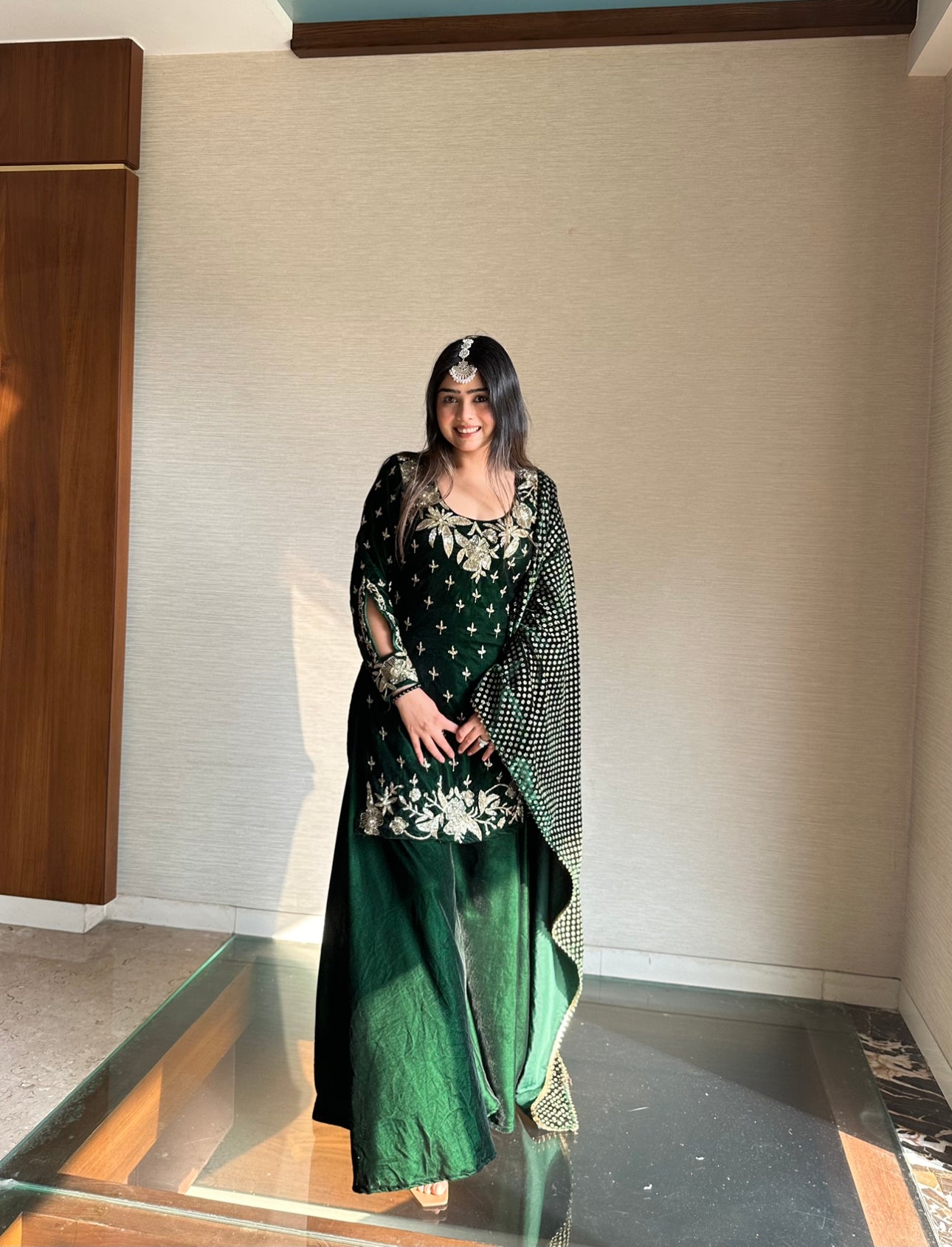 Green Gharara Set