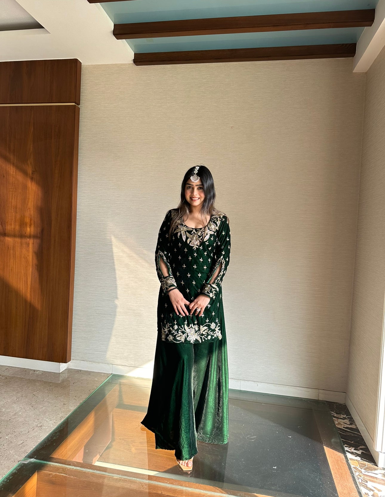 Green Gharara Set