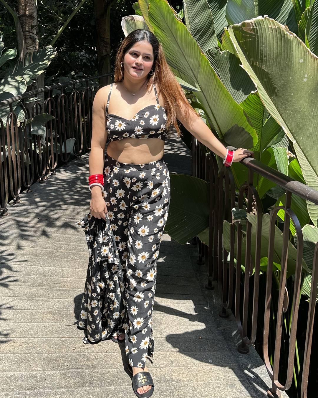 Black Flower Sundress