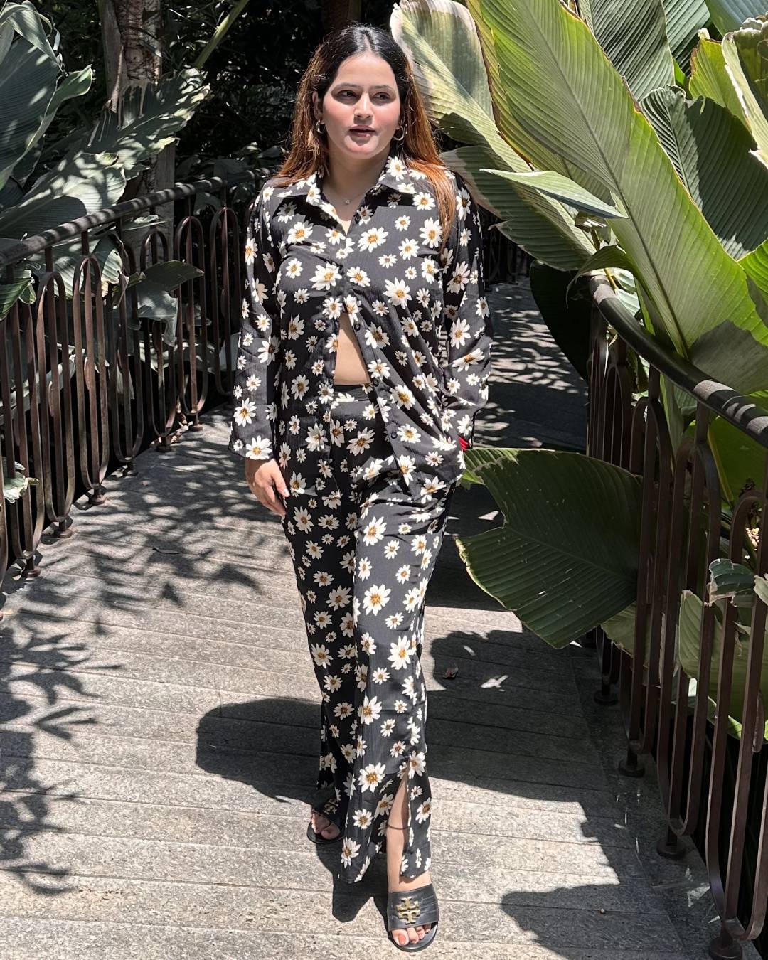 Black Flower Sundress