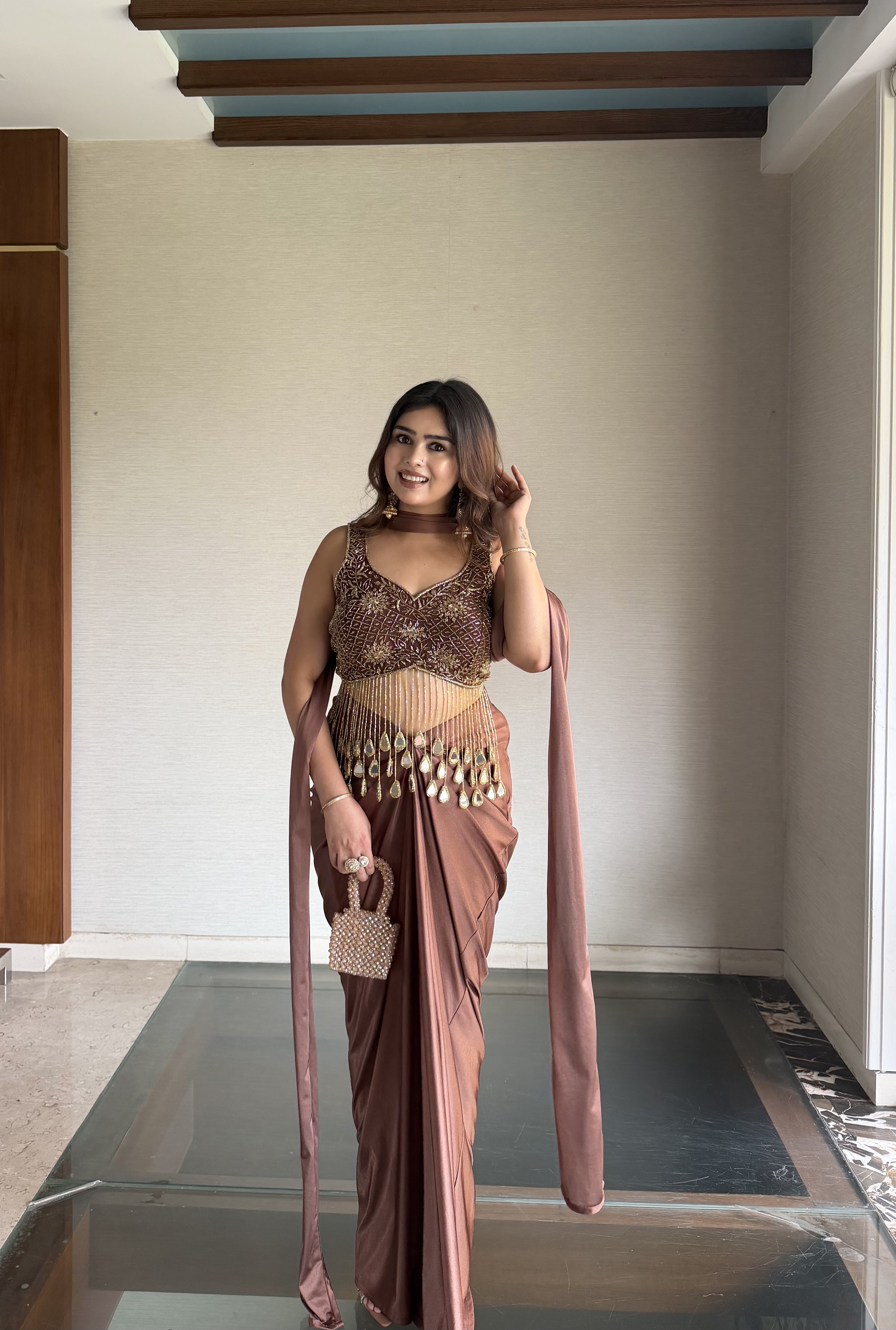 High-Low Tassel Skirt set